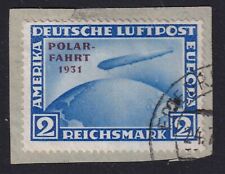GERMANY 1931 Zeppelin 2m Polar-Fahrt SG 470 Used on Piece (CV £350)