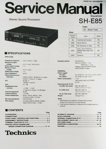 Technics e85 stereo - sh-e85, graphic