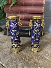 Antique PAIR Blue Cloisonné