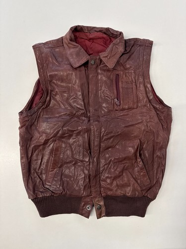 Vintage leather waistcoat - , 42"