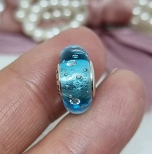 Genuine Pandora Blue Effervescence Murano Glass Charm ? S925 ALE  R13c