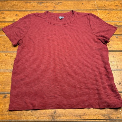 Aerie ribbed burgundy crew - ribbed,