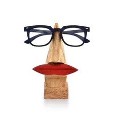 Real Hard Wooden 6 Inch Nose Shaped Glasses Holder / Spectacle Display Stand