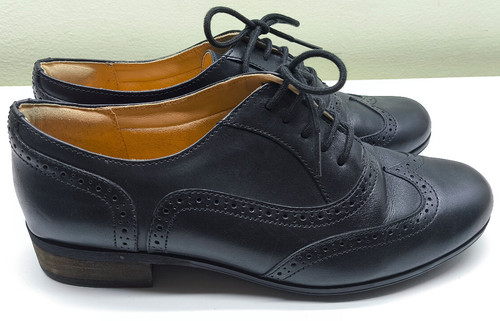 Clarks black leather lace - , up