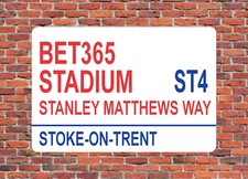 BET365 STADIUM london street SIGN stoke city stoke-on-trent football plaque