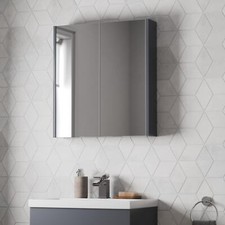 Grey Gloss Double Door Mirror