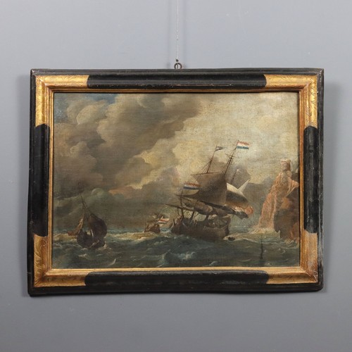Antique painting stormy - antique, sea