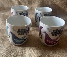 Set of 4 Purple Blue Bird