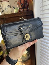 COACH 65th Anniversary Edition Legacy Gigi Black Leather Kisslock Wallet RARE