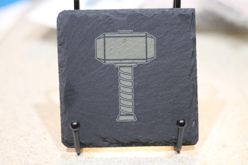 Laser engraved slate coasters - laser,