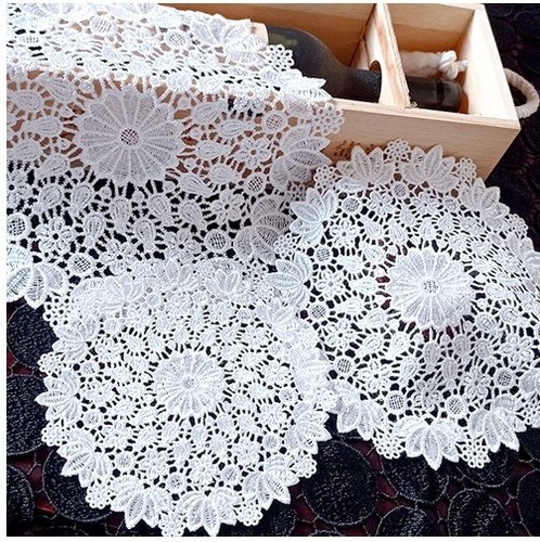 5pc round cotton crochet - 5pc,