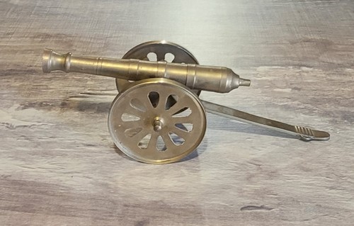 Brass cannon toy display - 11",