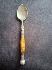 Antique Silver Plated Jam Spoon with Unusual Markings! Hallmarks