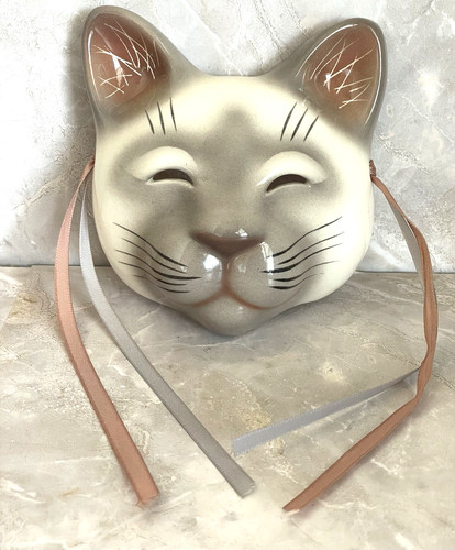 Ceramic cat face art wall - face,