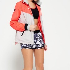 Superdry Sport Stormbreaker Coral/Gray Women's Jacket Size Small