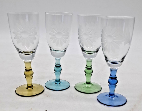 Set vintage coloured stem - set, 4