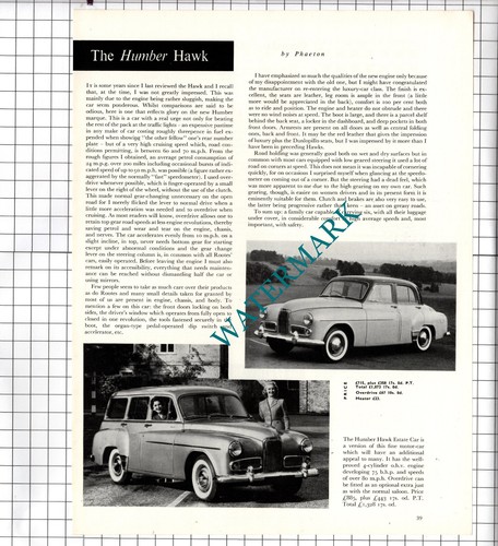 The humber hawk car - hawk,