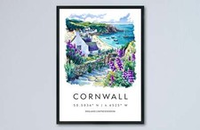 Cornwall Watercolor Poster