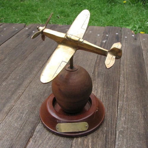 Old brass spitfire aeroplane - brass, /