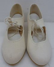 White Canvas Tap Shoe Cuban