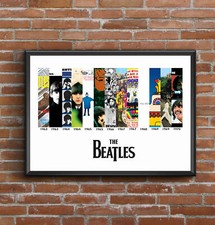 The Beatles Multi Album Cover Art Poster Customisable - Great Christmas Gift
