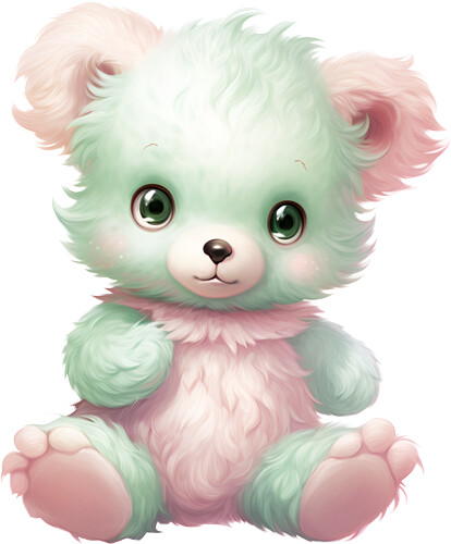 Pastel doodle bear - doodle,