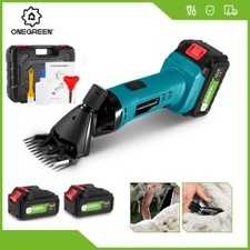 Cordless Electric Sheep Goat Clipper Shears Wool Shearing Machine with 2 Battery