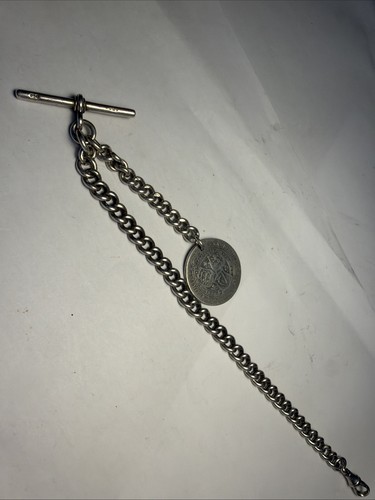 Solid silver antique albert - silver,
