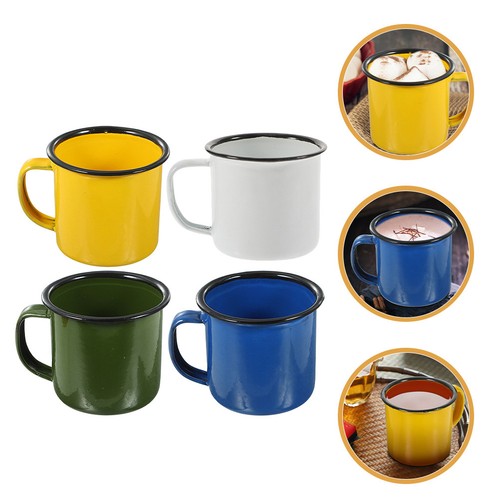 4pcs enamel camping coffee - 4pcs,