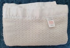 Mothercare 4082550 White Vintage Pram Blanket Acrylic Cellular 70x80cm
