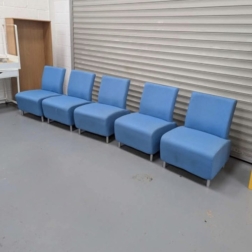Blue fabric modular armless - blue,