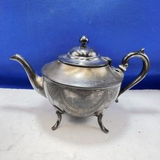 Tea Pot Old White Metal Nickel