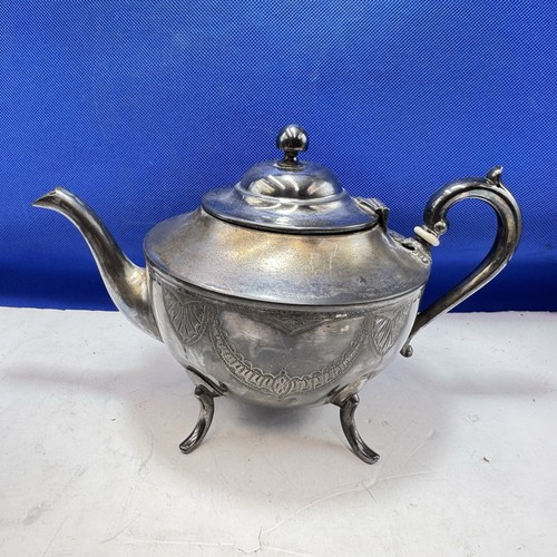 Tea pot old - metal, nickel