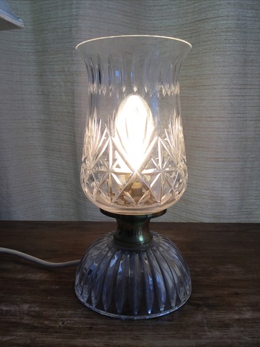 Vintage glass hurricane desk - glass,