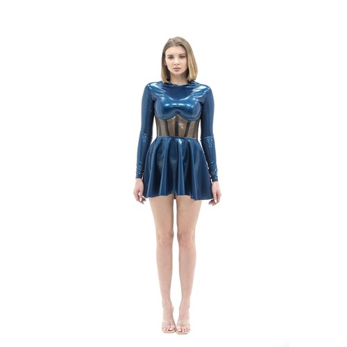 Metallic blue latex - blue,