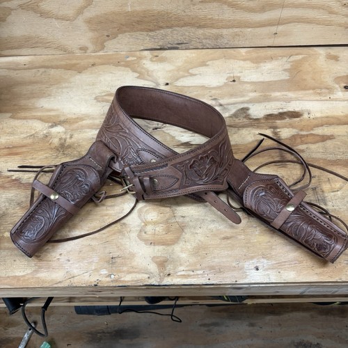 Tooled leather western double - western,