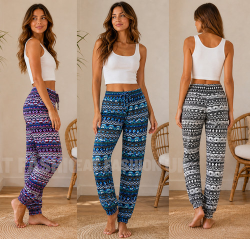 Womens aztec harem trousers - womens,