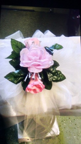 6pc wedding pew bows pink - , rose