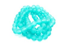 Round Frosted Glass Beads Sea
