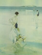 WILLIAM RUSSELL FLINT THE GUARDIAN BAMBURGH SANDS NORTHUMBERLAND  HARDBACK PRINT