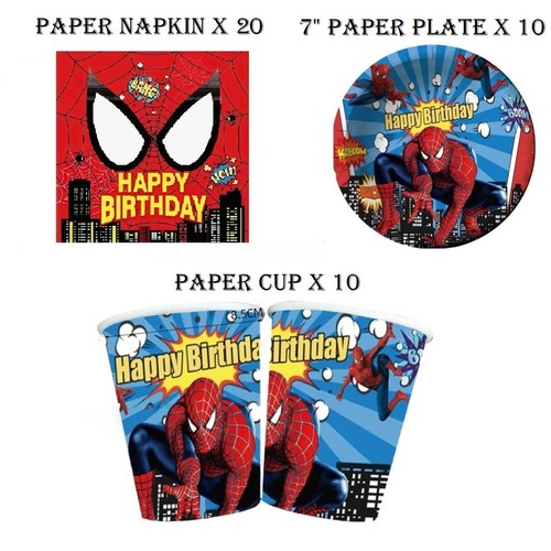 Spiderman happy birthday plate - spiderman,