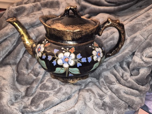 Black gold teapot victorian - black/gold,