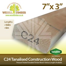 C24 Pressure Treated Structural Graded Timber 7x3 175x75 Various Sizes 4.8m - 6m