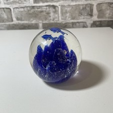 Aquarium Glass Paperweight Blue Bubble Dolphin Sea Paperweight 600g, 3.5inches