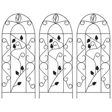 3x Plant Climbing Rack Black Iron Vine Stand Pant Holder Leaf/Flower vidaXL