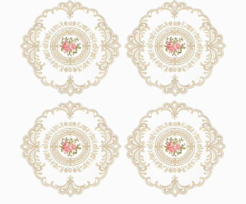 4pcs retro lace placemats - retro,