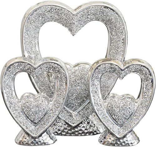 Set silver sparkle heart - sparkle,
