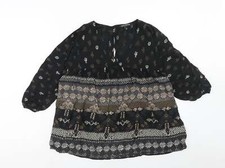 NEXT Womens Black Viscose  BlendBlouse Size 8 - Cactus