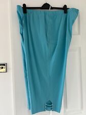 Chalou Light Turquoise Pull On Cropped Trousers UK Size 30 with Stretch