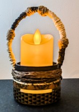 Hanging glass led tea light